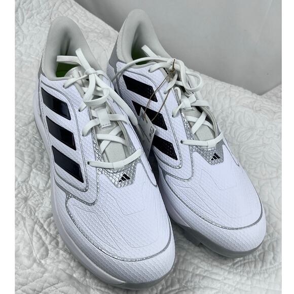 NWOB Adidas Women's 12.5 White/Black Adizero Pure Hustle 3 TPU Softball Cleats - Picture 1 of 10